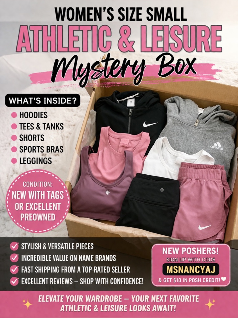 Mystery Box of Women’s Athletic Workout & Leisure Apparel